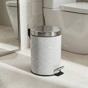 Poubelle à  pédale Inox 3L Wave Gris MSV