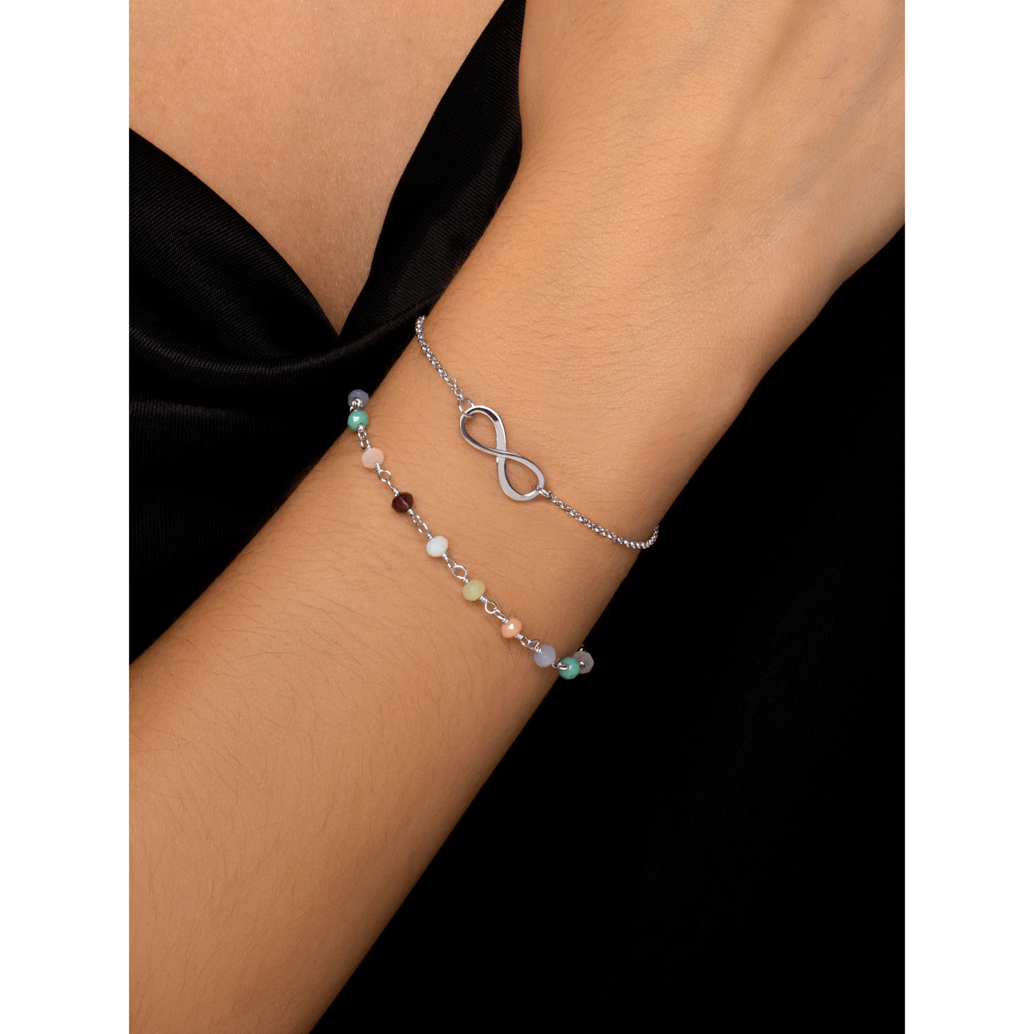 Pulsera Crystals Colors Plata