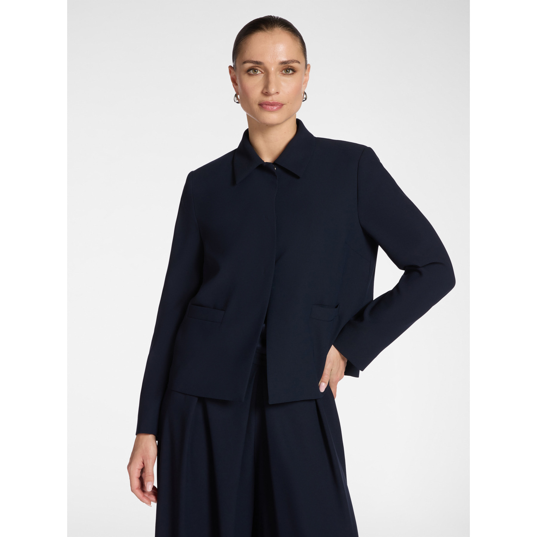 Elena Mirò - Chaqueta en tejido crepé - Azul