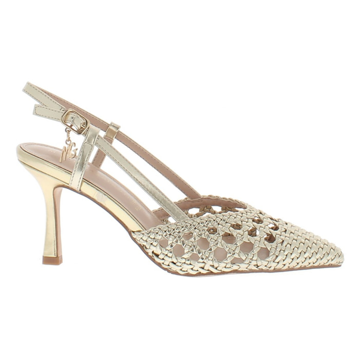 Marina Galanti Scarpe Donna Decollete Slingback Heeled 80 MG 1A128 Gold