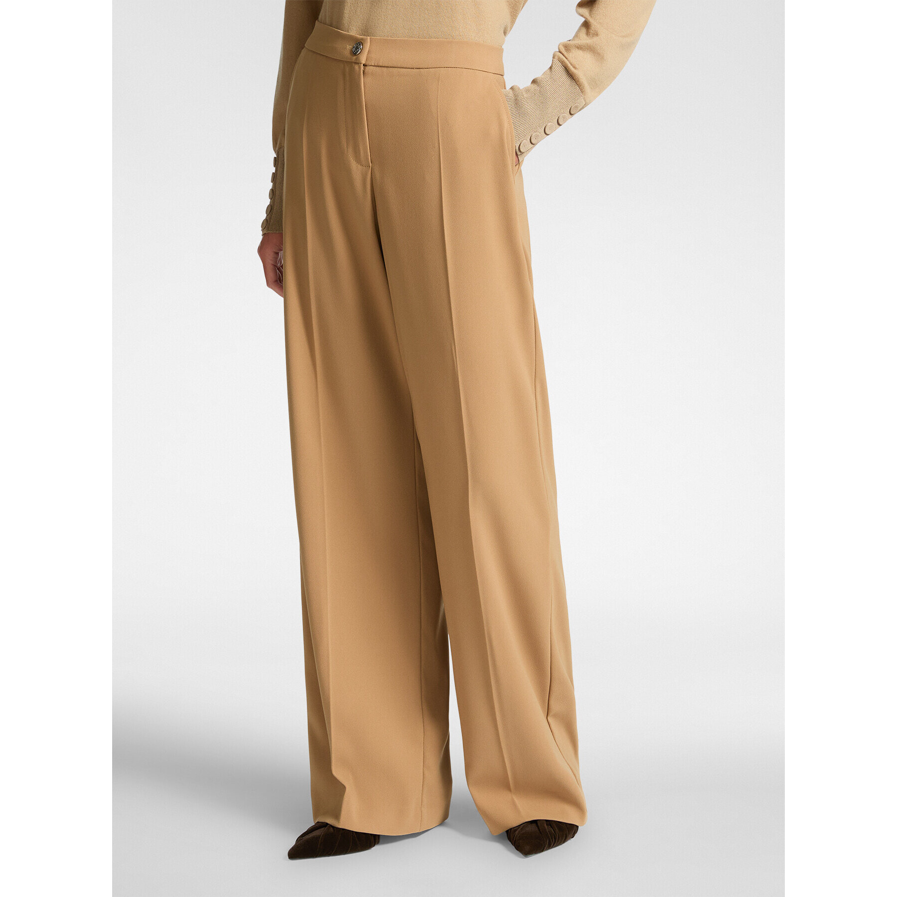 Elena Mirò - Pantaloni in tessuto crêpe stretch - Beige