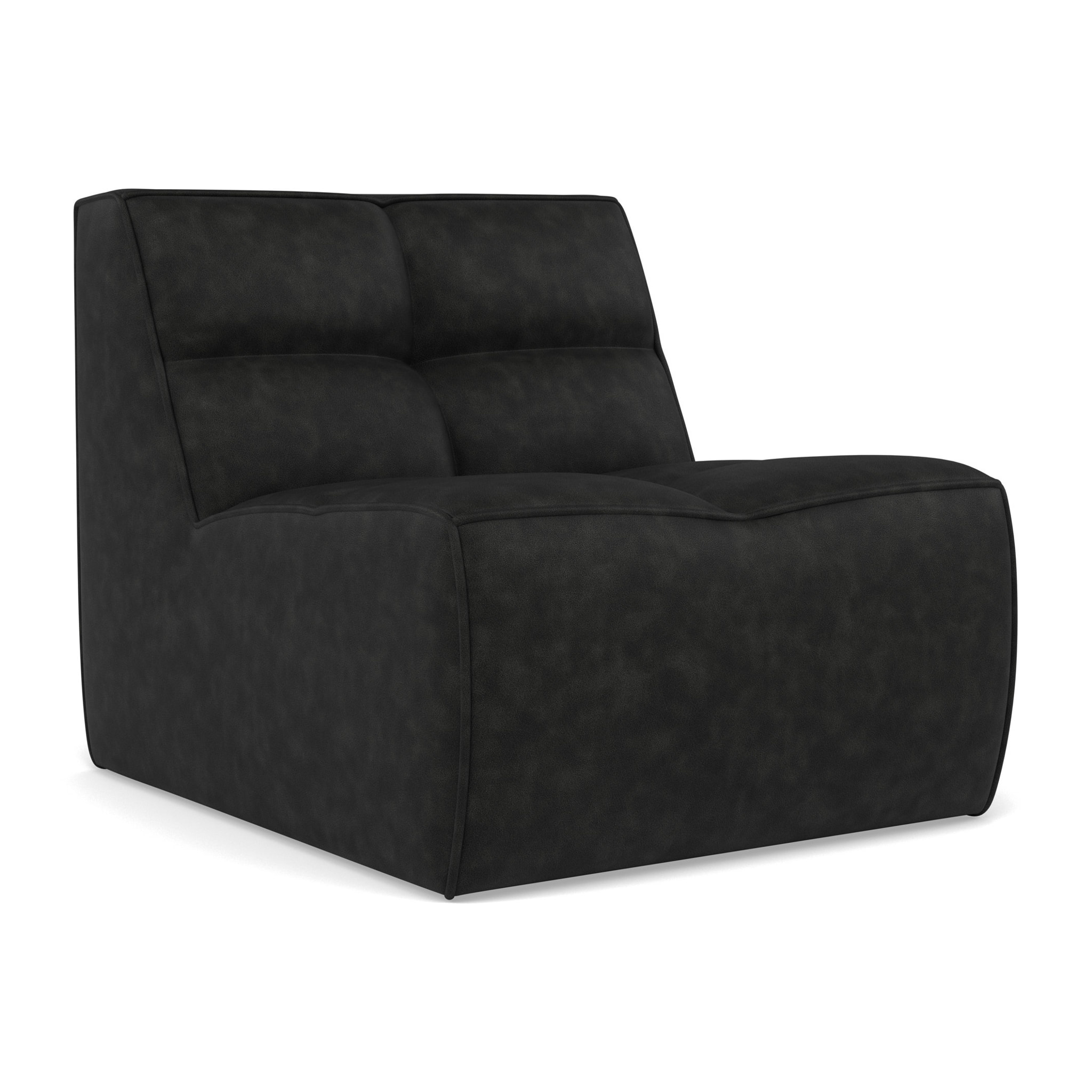 Alya - module d'assise sans accoudoir en simili - Noir