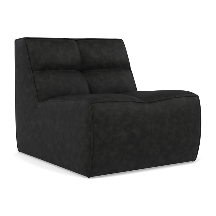 Alya - module d'assise sans accoudoir en simili - Noir