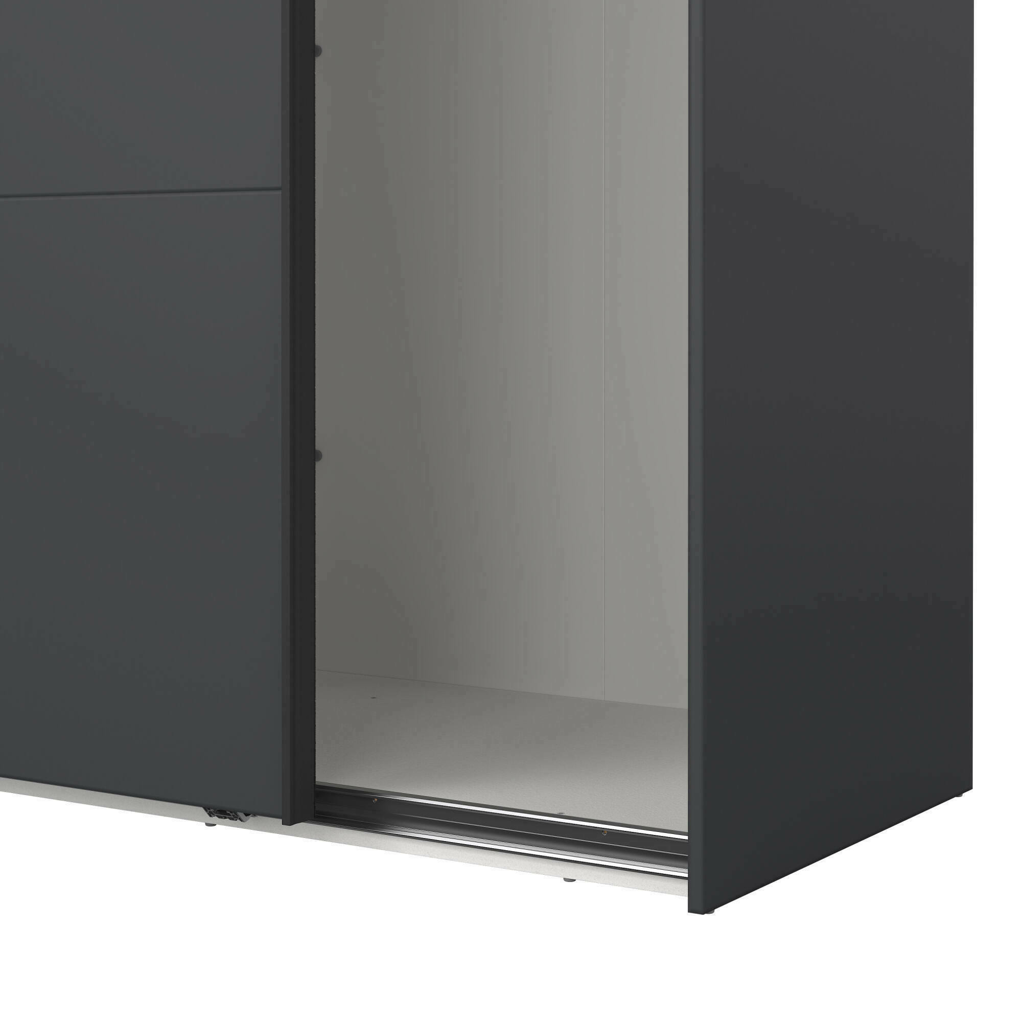 Armadio multiuso 2 ante Gomer, Mobile multifunzionale, Mobiletto scarpiera, Guardaroba porta scarpe, 179x65 h220 cm, Grigio