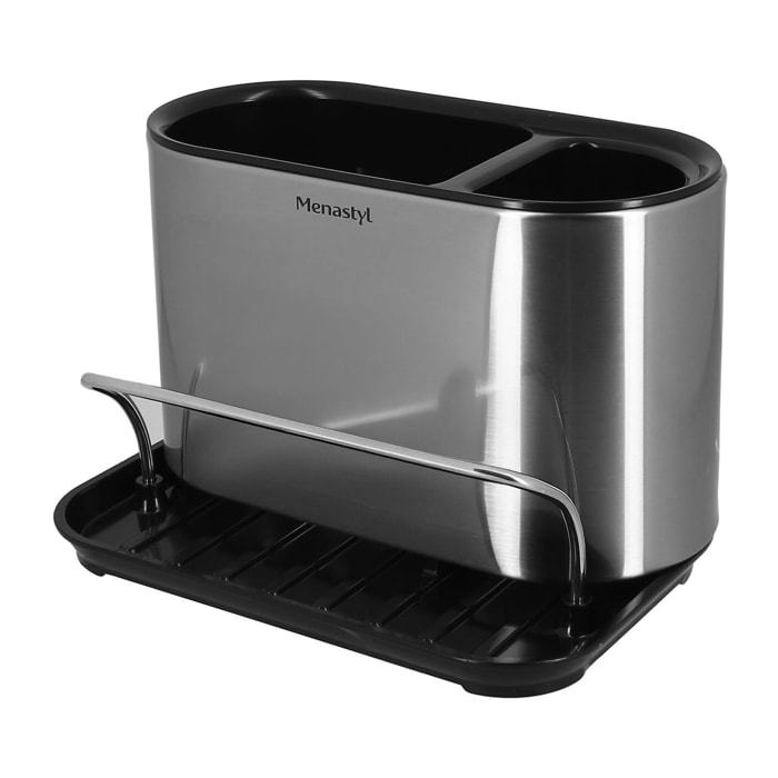 Organisateur d'évier en acier inoxydable et plastique