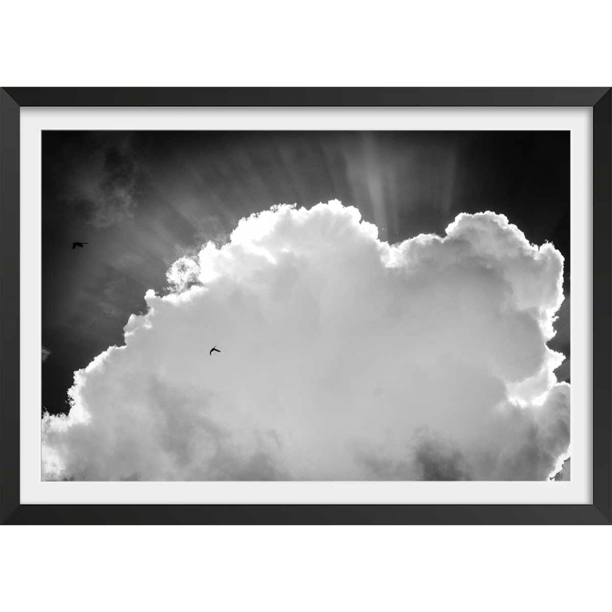 Affiche illustration graphique cathodique Affiche + cadre en bois - Noir