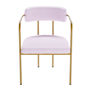 Chaise de salle à manger tapissée avec accoudoirs velours