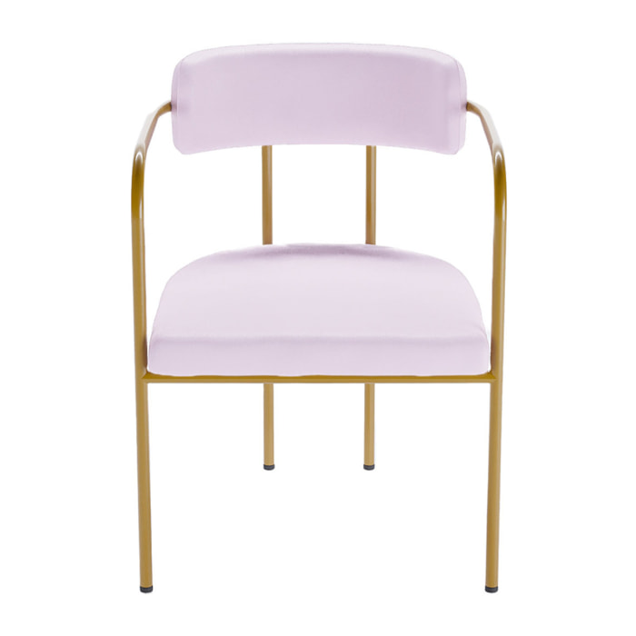 Chaise de salle à manger tapissée avec accoudoirs velours