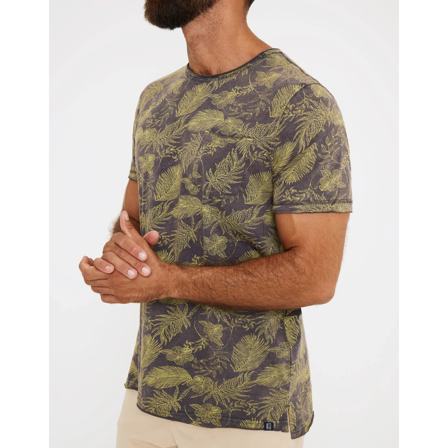 Camiseta Manga Corta Estampado Hojas - Mauicam