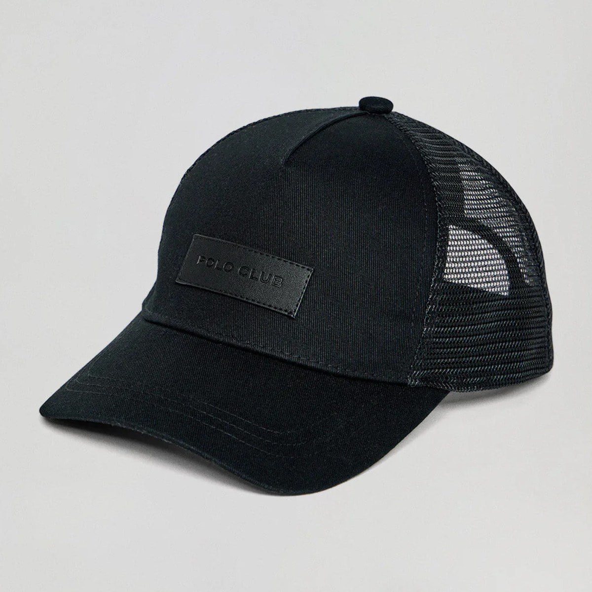 Cappellino Brooklyn nero con particolare in ecopelle Polo Club