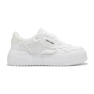 Zapatillas Casual Mujer Court Frayed Blanco D.Franklin