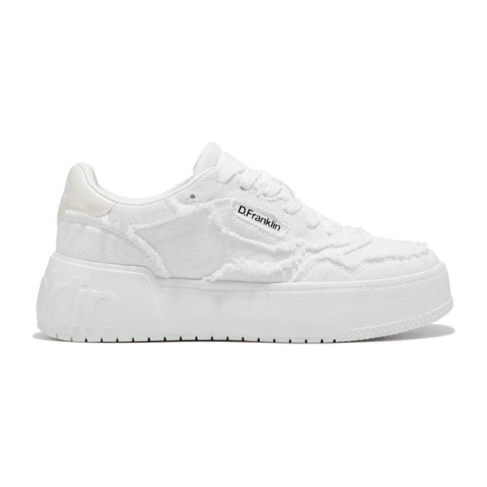 Zapatillas Casual Mujer Court Frayed Blanco D.Franklin