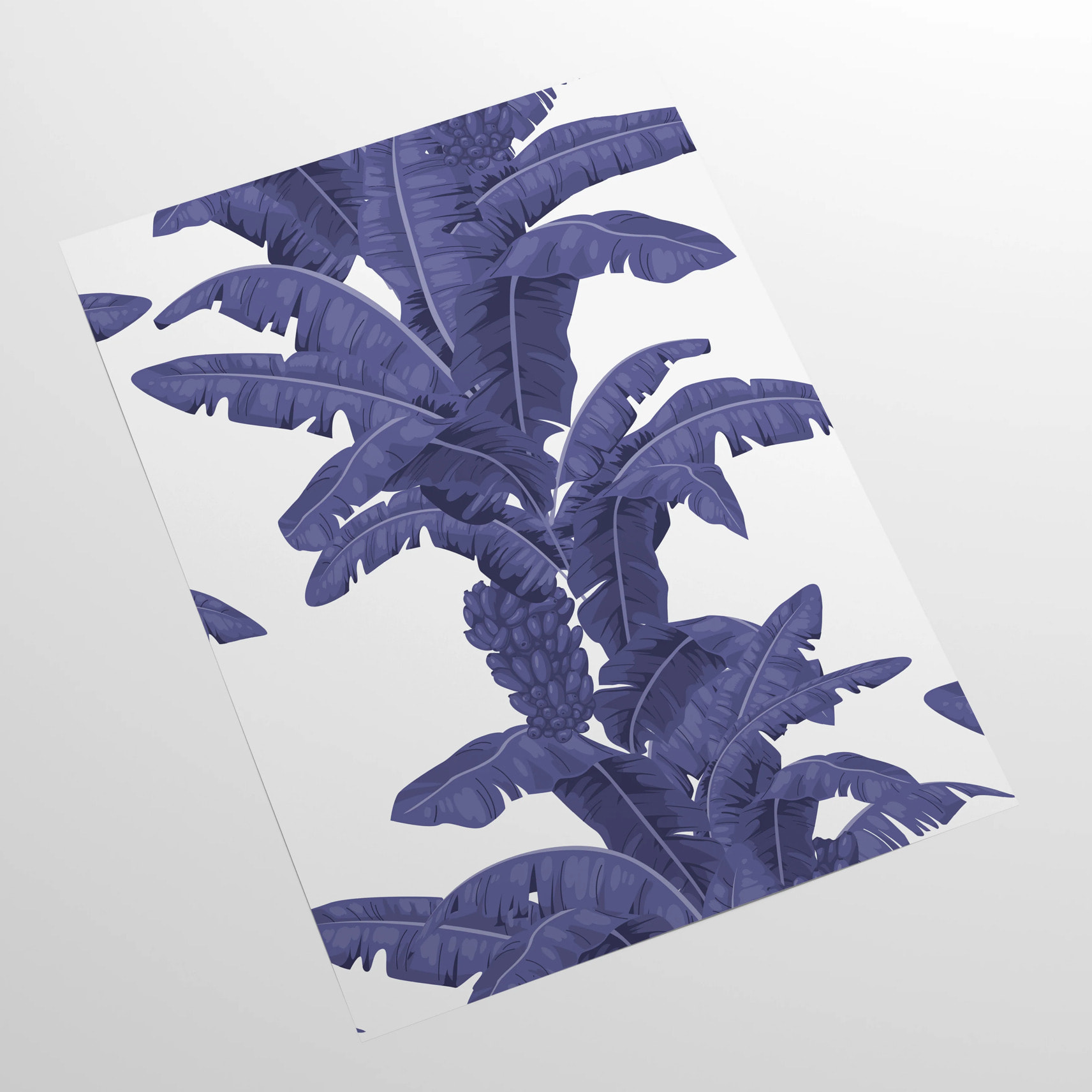 Carta da parati Esotica Palme Bianca e Blu