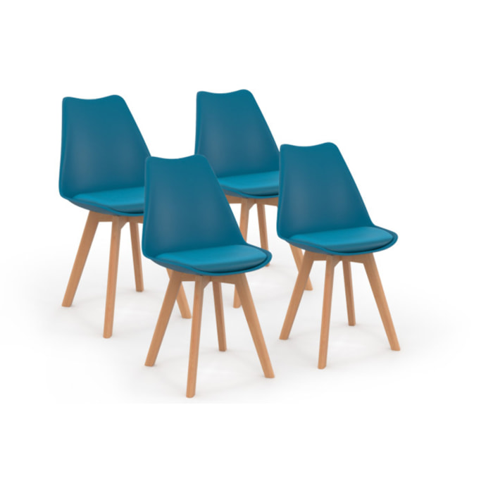 Chaises scandinave Nordia - Bleu canard