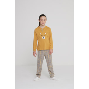 Pigiama bambina/o bear in caldo cotone con collo due bottoni Noidinotte