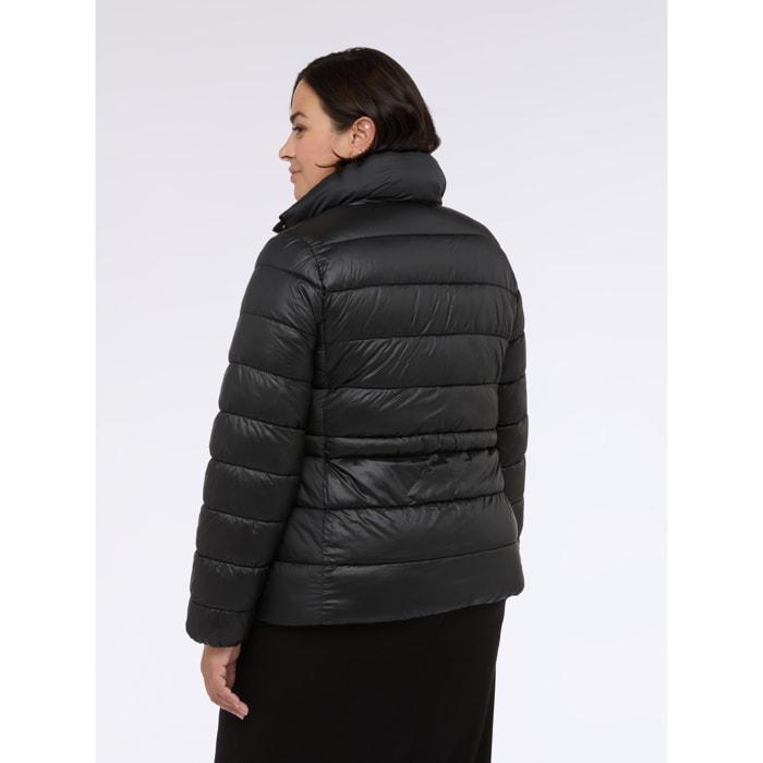 Fiorella Rubino - Plumífero acolchado con cordón en la cintura - Negro