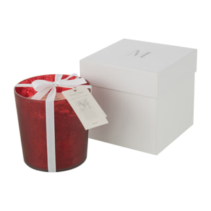 J-Line bougie parfumée M-Chic - Oud & Amber - verre - rouge - medium - 80H