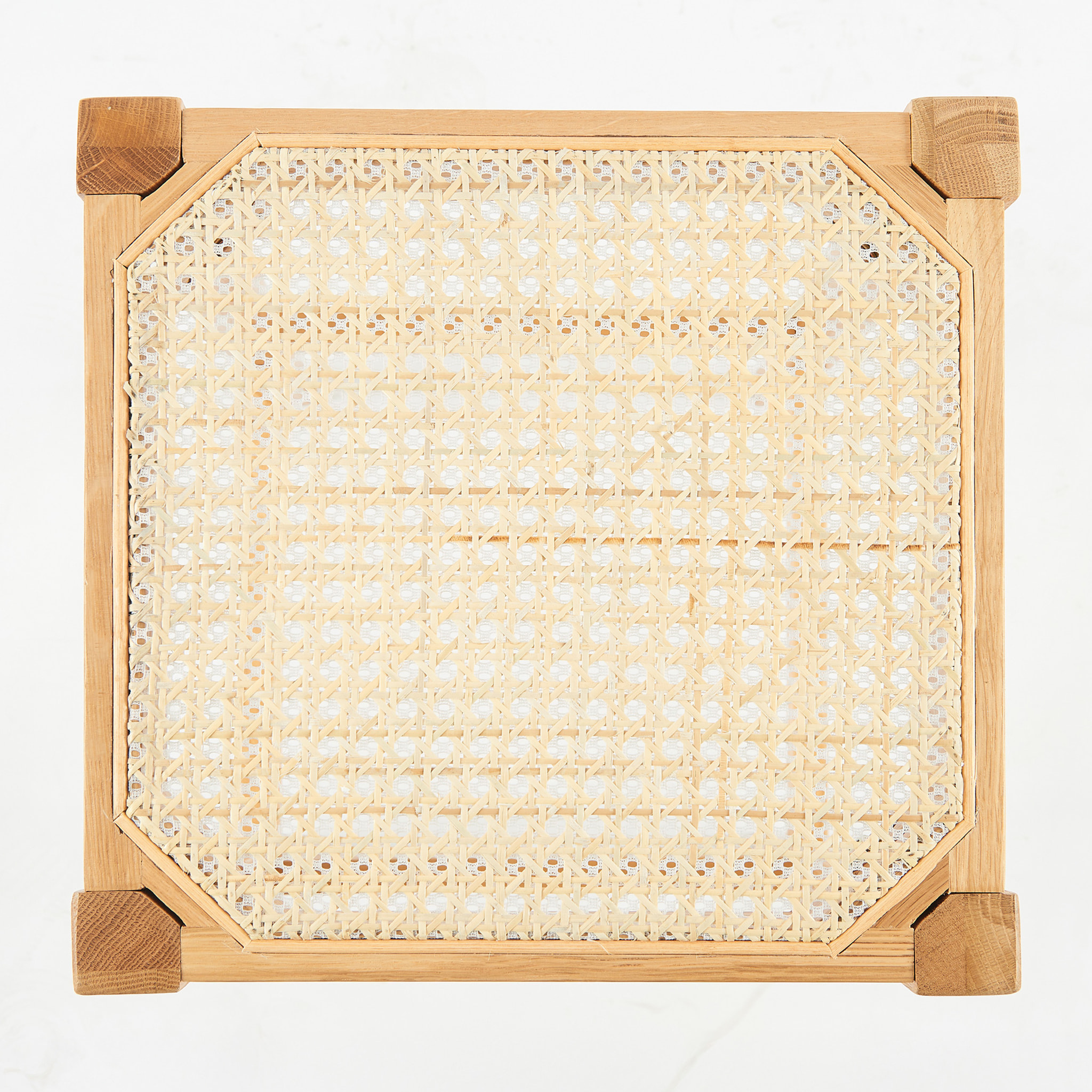 Tabouret pour îlot central 65 cm en cannage et bois - Kappa