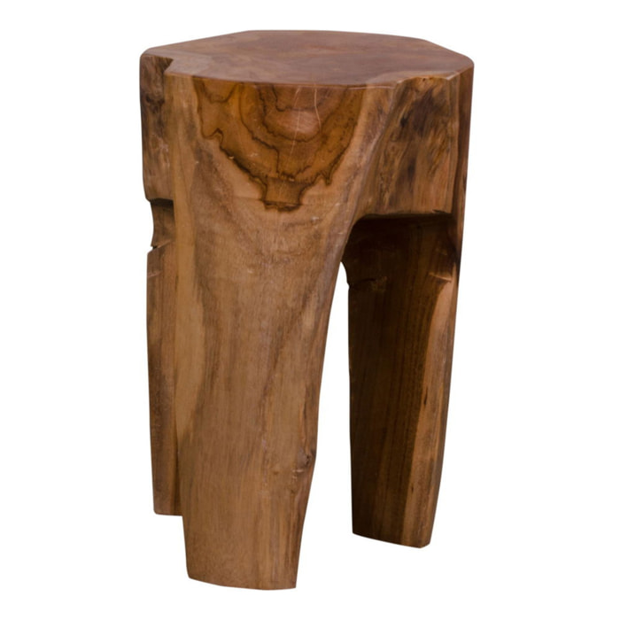 Sgabello Rose in teak naturale a 3 gambe, ø26 x 40 cm