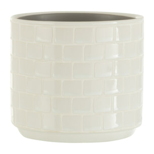 J-Line cache-pot Brillant - céramique - blanc - Ø 13 cm