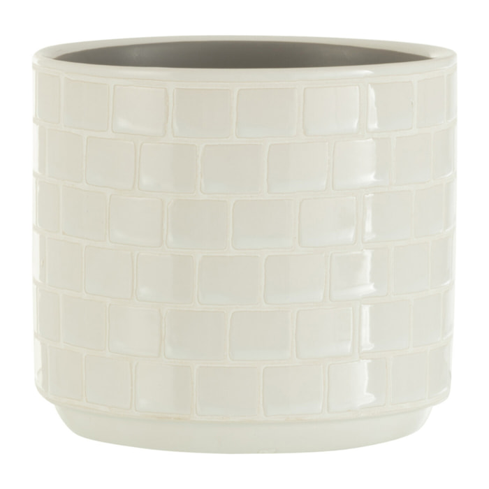J-Line cache-pot Brillant - céramique - blanc - Ø 13 cm