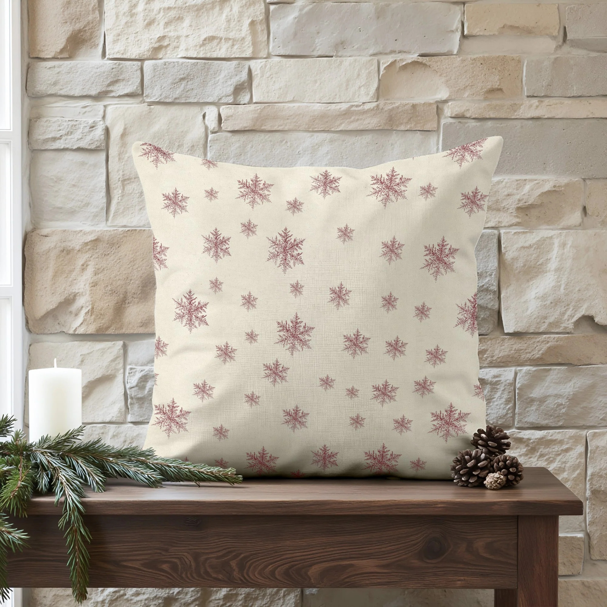 Housse de coussin 100% algodón Christmas Red Toile 50x50 cm