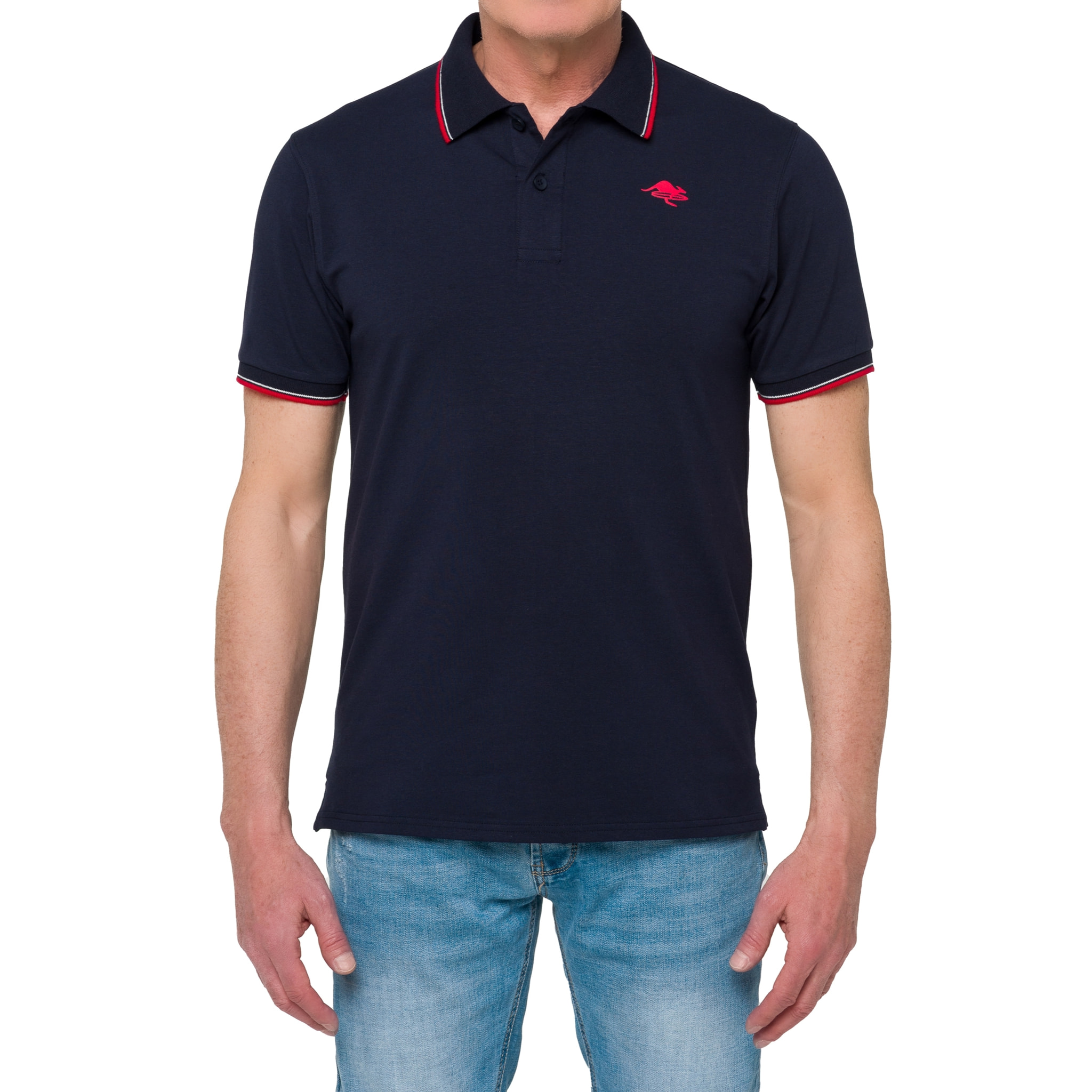 Polo con righine Hot Buttered Amak blu navy.
