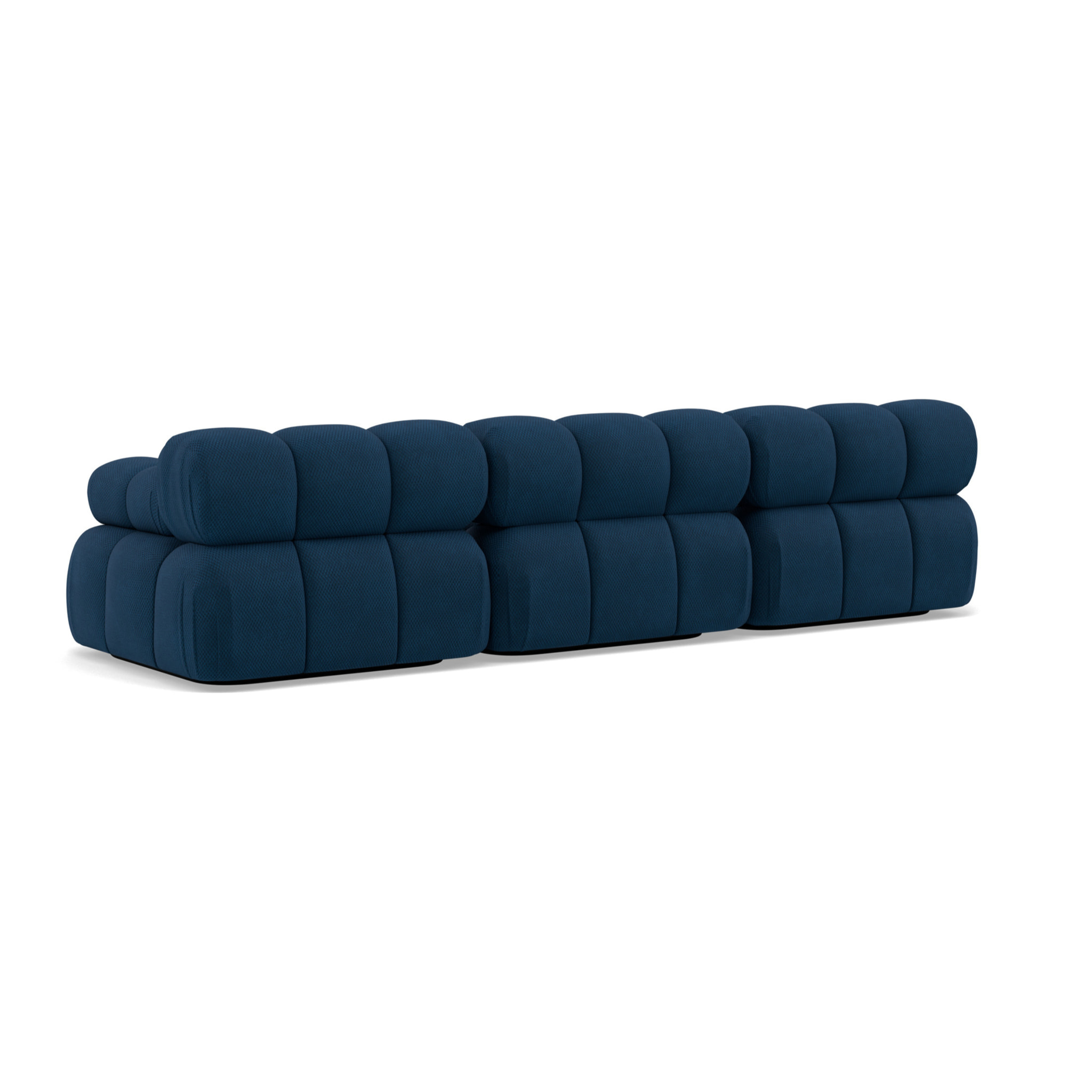 Ruby - canapé droit modulable 3 places en velours texturé - Bleu
