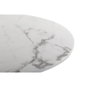 Mesa Comedor Acero Inoxidable Y Mármol Brampton 80x80x75 Cm
