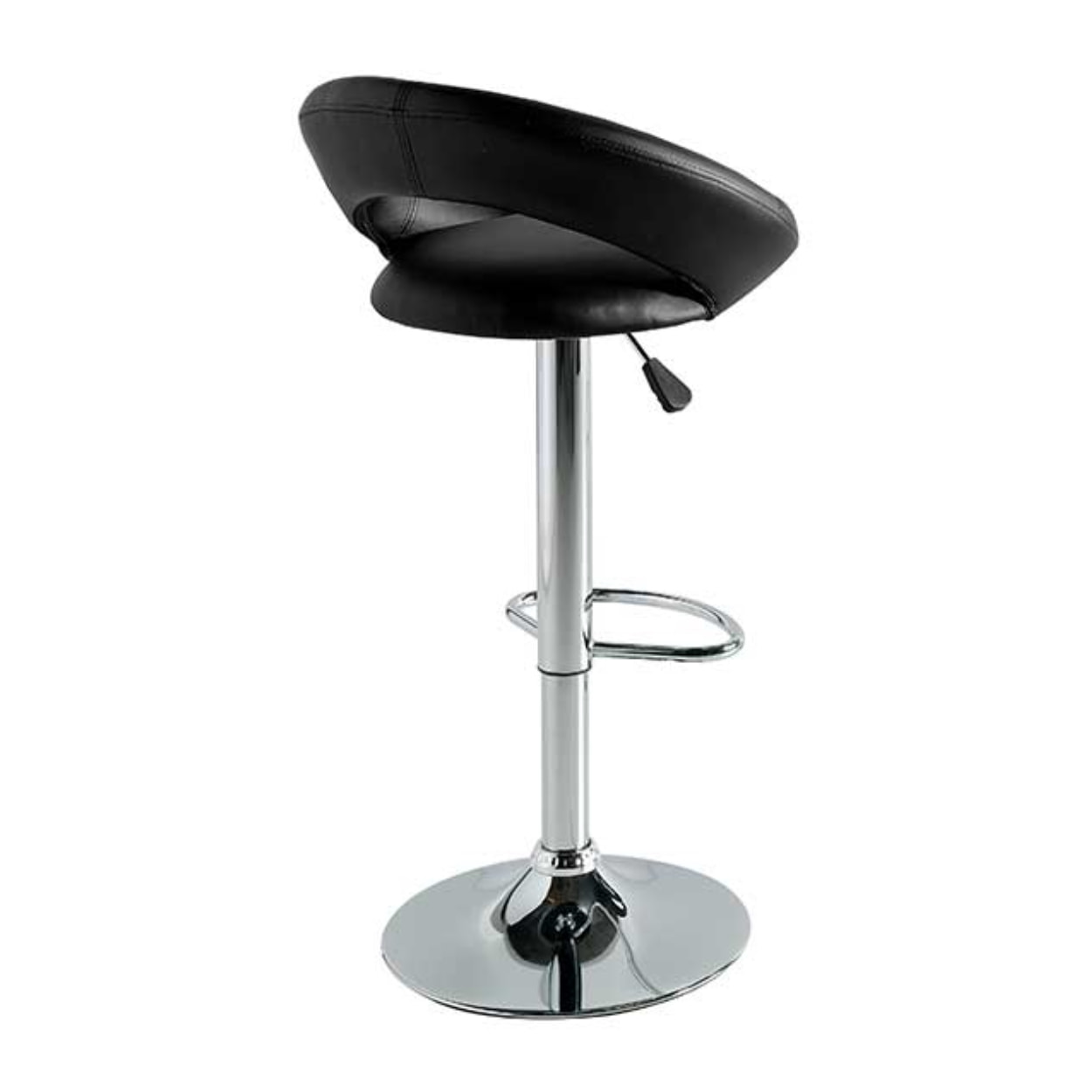 Set de 2 taburetes – Asientos elevable y polipiel negra