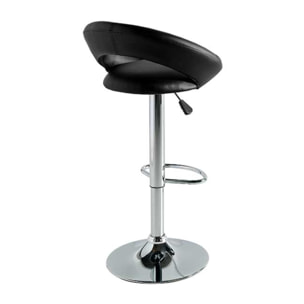 Set de 2 taburetes – Asientos elevable y polipiel negra