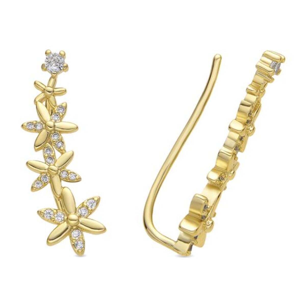 Pendientes acabado oro amarillo de 18k y Circonita Brillante