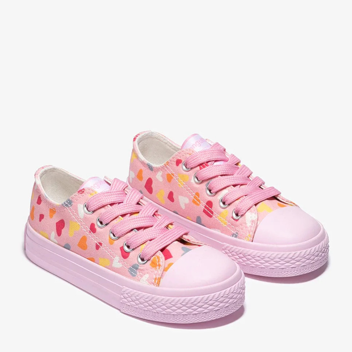 Girl's Pink Cord Heart Sneakers Canvas