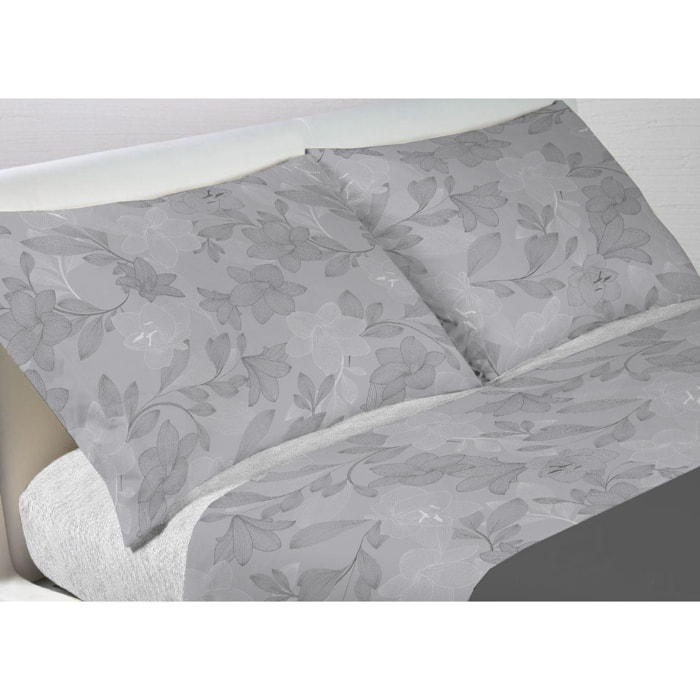 Completo Lenzuola In 100% Cotone Lily Grigio