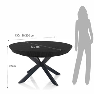 Tomasucci Table ronde extensible STOR en bois noir