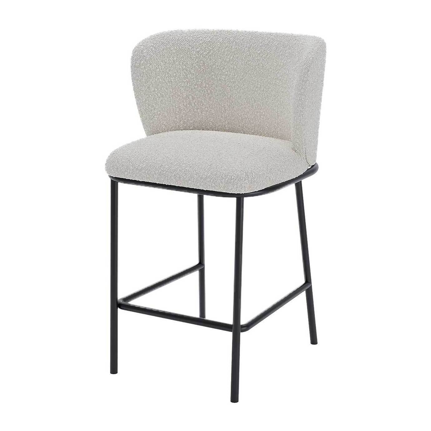 Lot de 2 tabourets de bar tissu bouclé