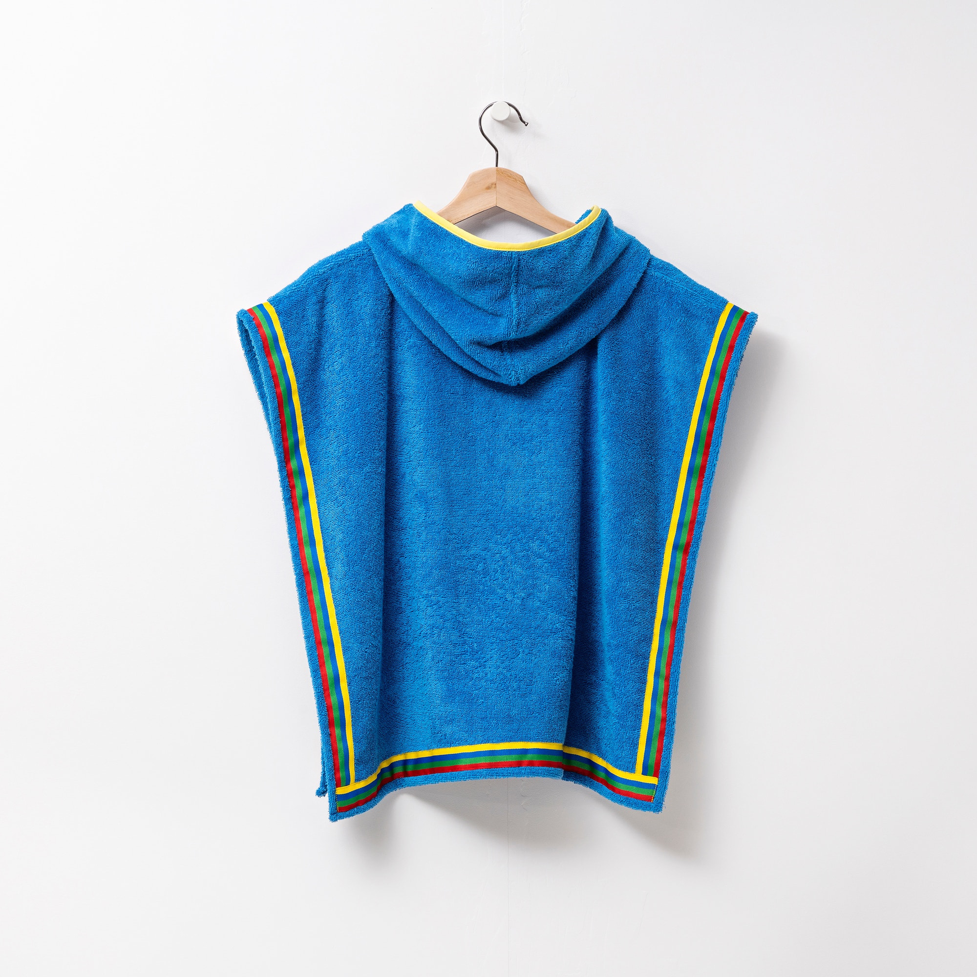 Albornoz poncho de niño 65x65cm 380 gsm 100% algodón azul kids be