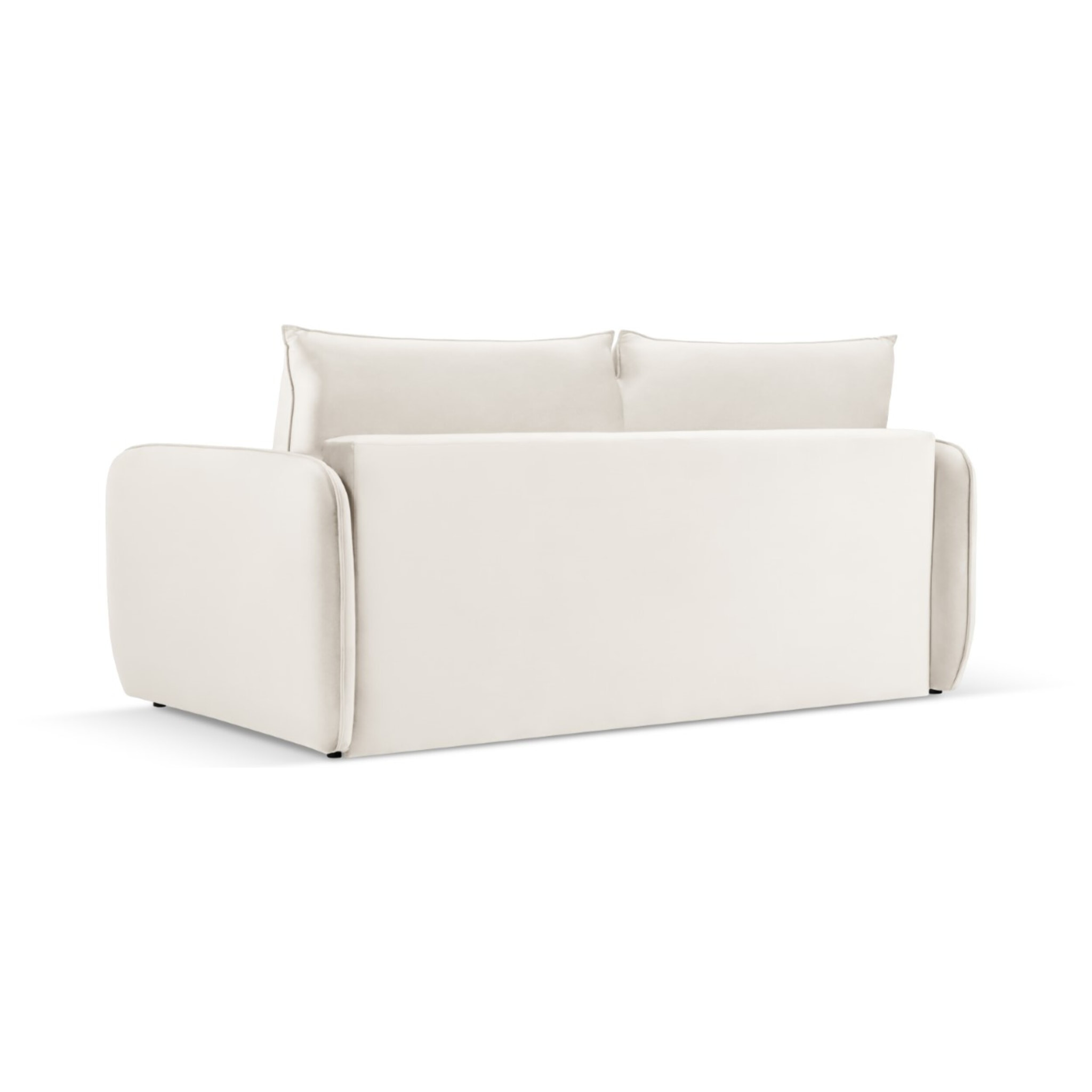 Canapé convertible "Vienna" 2 places en velours beige clair