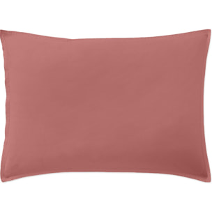 Paire de Taies d'oreiller percale de coton vieux rose
