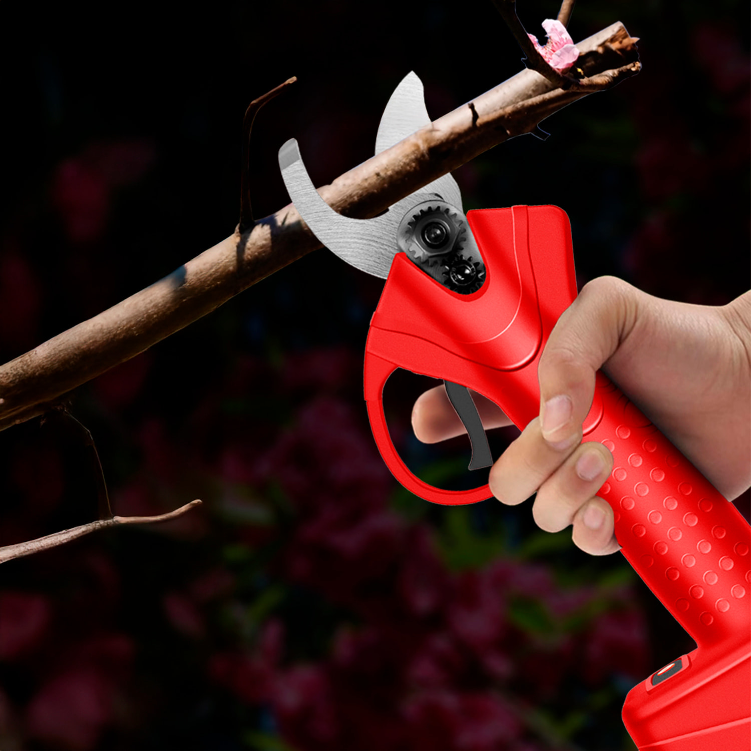 Tijeras de poda eléctricas 21V, 25mm de corte con 500W y DOBLE BATERIA 7500mAh.