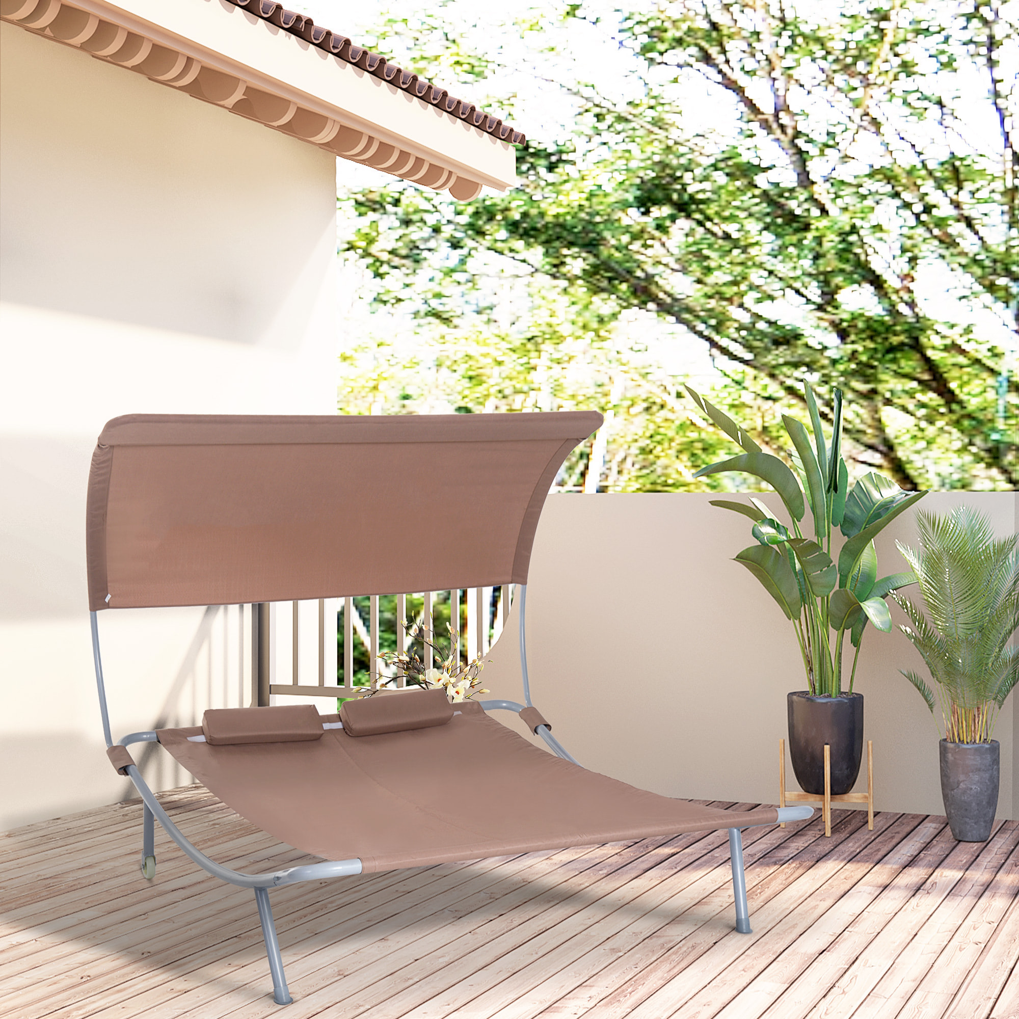 Bain de soleil 2 places design contemporain