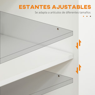 Isla de Cocina con Ruedas, Carro de Cocina con Cajón, 2 Puertas, Especiero, Barra para Paños y Estante Ajustable, para Comedor, 109x40x89 cm, Blanco