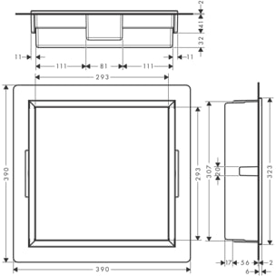 XtraStoris niche murale 300/300/70 avec cadre intégré blanc mat 56093700