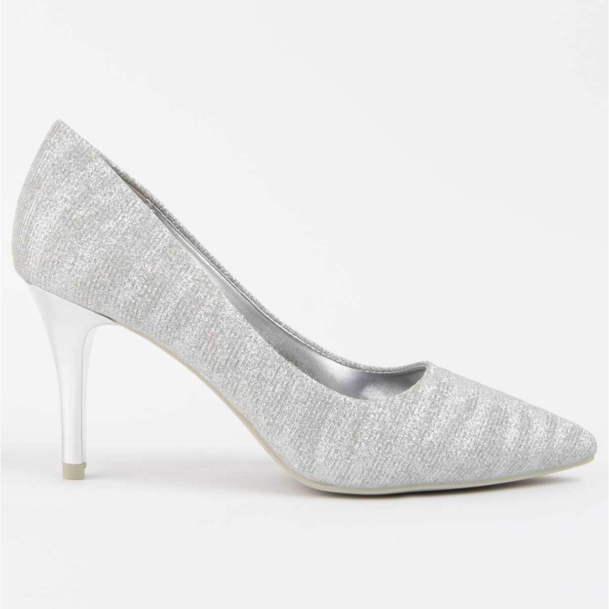 Zapato De Tacón - Plateado - Altura: 8 Cm