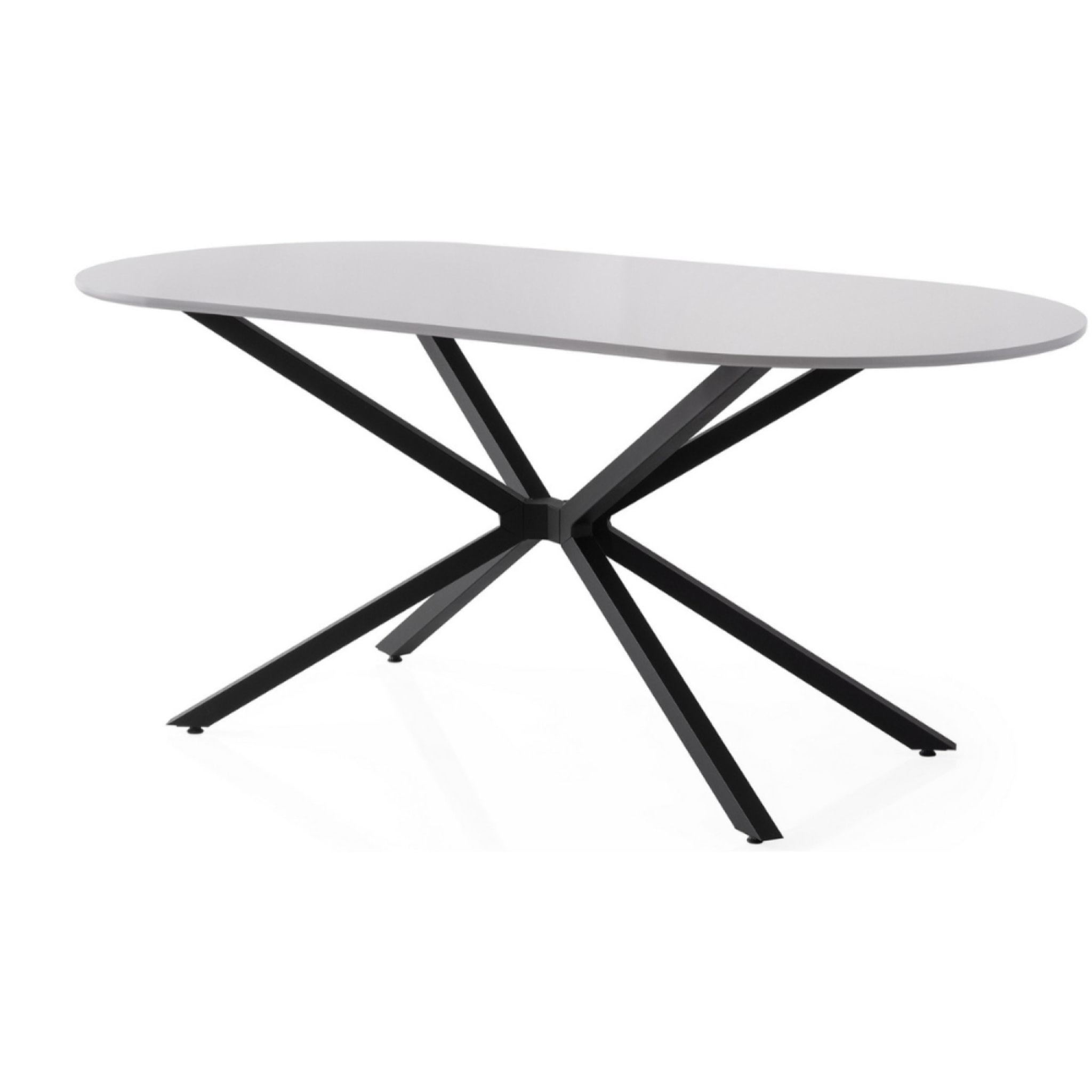 SAPHIA - Table à manger 6 personnes gris et noir 180 cm
