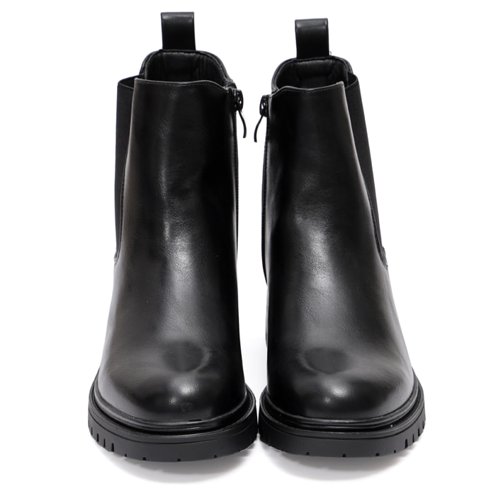 Stivaletto in simil pelle con fascia elastica