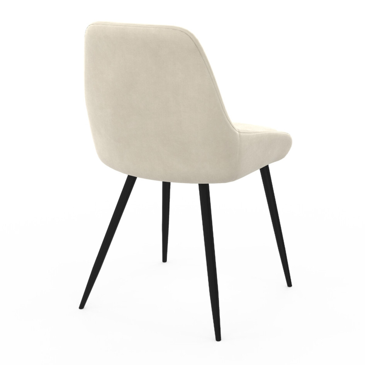 Chaises Olivia en velours et pieds métal - Crème