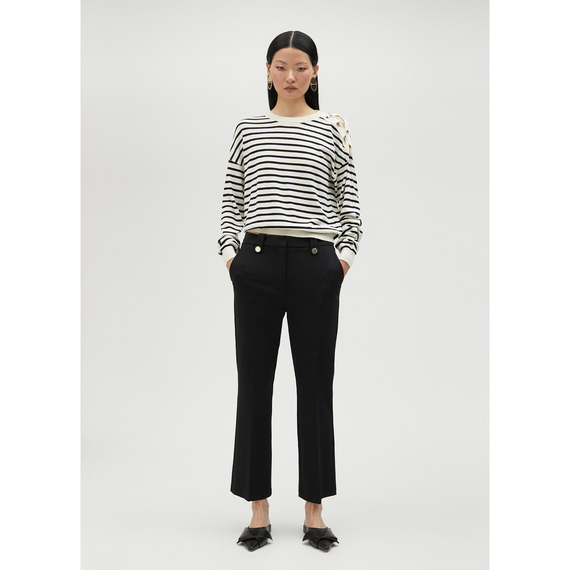 Pantaloni a campana slim neri