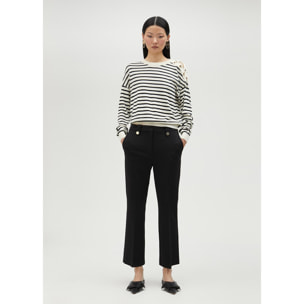 Pantaloni a campana slim neri