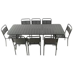 EVORA Ensemble table de jardin 200 cm et 8 chaises